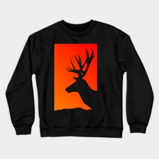 Stag Deer Sunset Silhouette Crewneck Sweatshirt